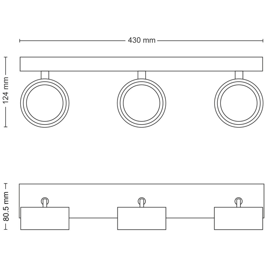 Philips - Foco LED 3xLED/5,5W/230V negro