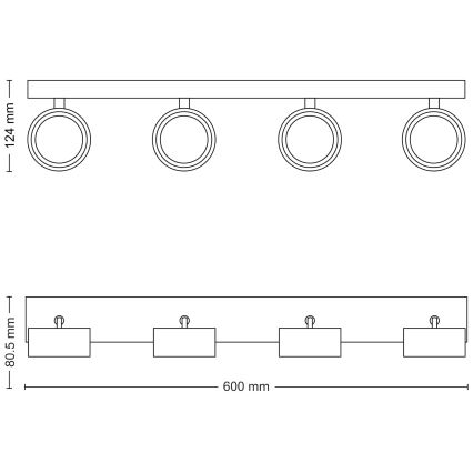 Philips - Foco LED 4xLED/5,5W/230V negro