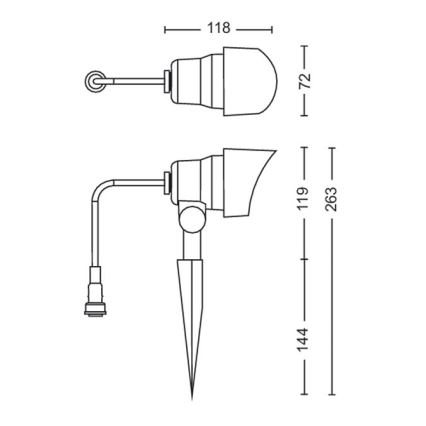 Philips - Foco LED de exterior LED/24W/230V 2700K IP44