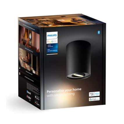 Philips - Foco LED regulable Hue PILLAR 1xGU10/4,2W/230V 2200-6500K negro