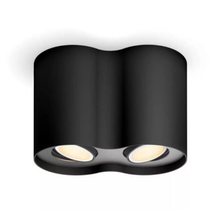Philips - Foco LED regulable Hue PILLAR 2xGU10/4,2W/230V 2200-6500K + control remoto negro