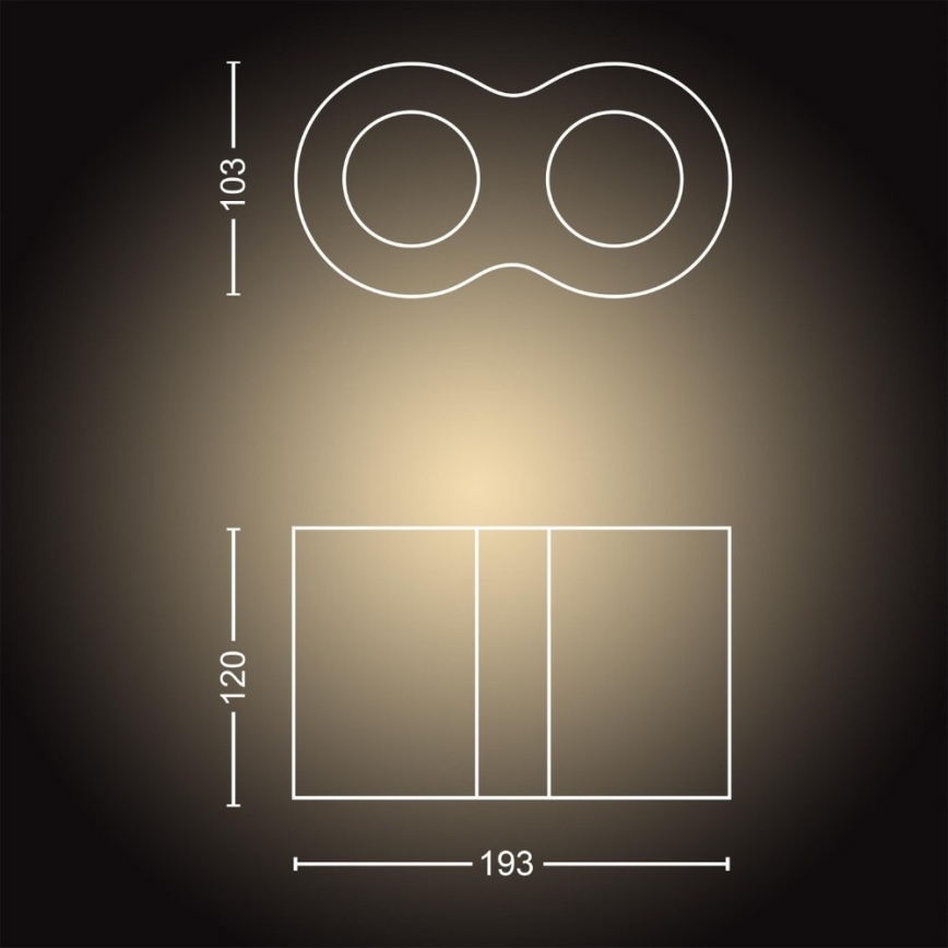 Philips - Foco LED regulable Hue PILLAR 2xGU10/4,2W/230V 2200-6500K + control remoto negro