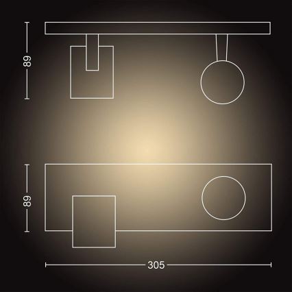 Philips - Foco LED regulable Hue RUNNER 2xGU10/4,2W/230V 2200-6500K + control remoto blanco