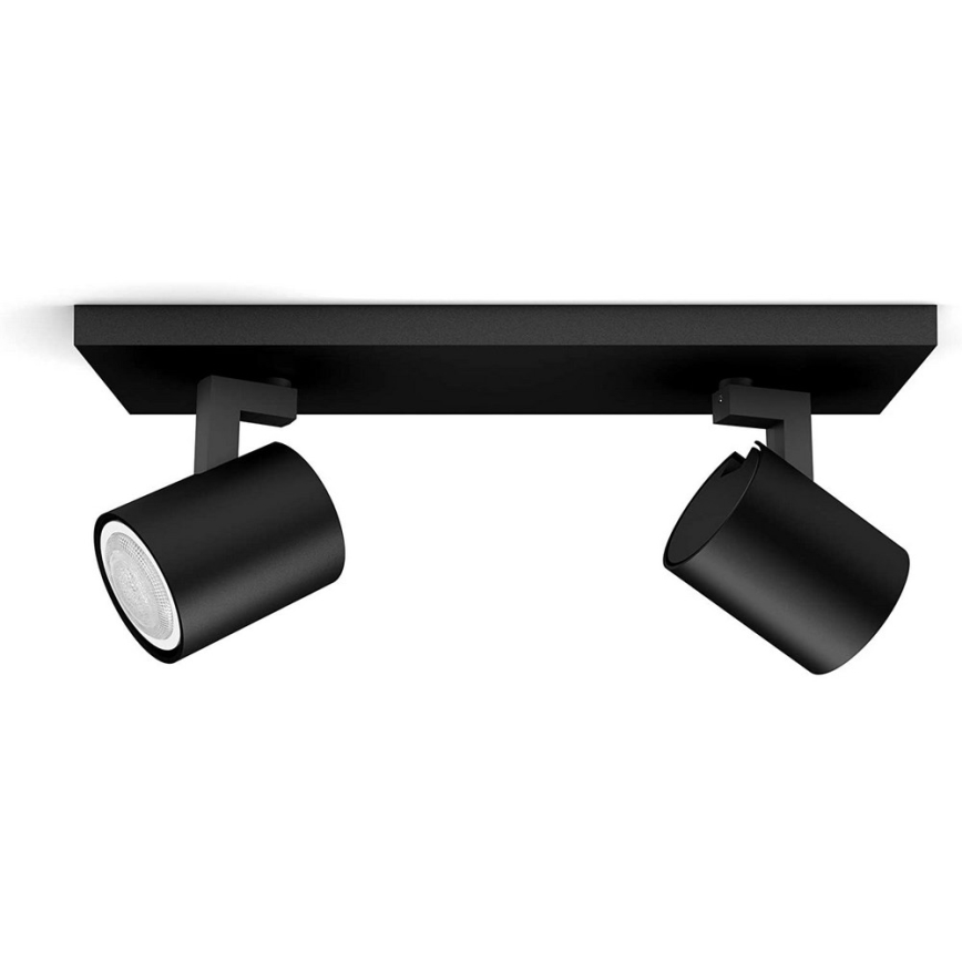Philips - Foco LED regulable Hue RUNNER 2xGU10/4,2W/230V 2200-6500K + control remoto negro