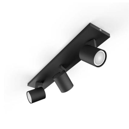 Philips - Foco LED regulable Hue RUNNER 3xGU10/4,2W/230V 2200-6500K + control remoto negro