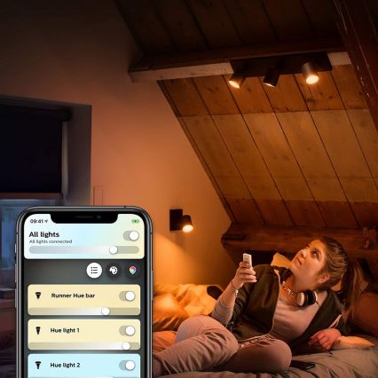 Philips - Foco LED regulable Hue RUNNER 3xGU10/4,2W/230V 2200-6500K + control remoto negro