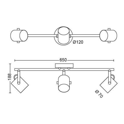 Philips - Foco LED SCENE SWITCH BYRE 3xLED/4,3W/230V 2200/2500/2700K