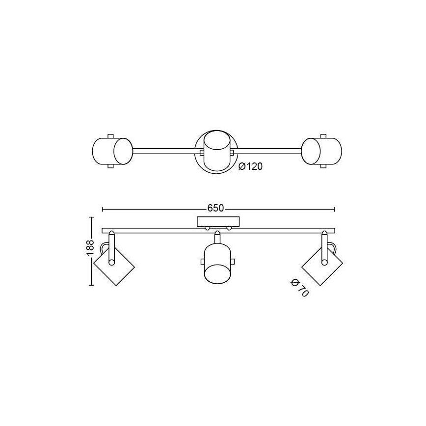 Philips - Foco LED SCENE SWITCH BYRE 3xLED/4,3W/230V 2200/2500/2700K