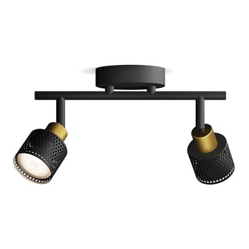 Philips - Foco NIALL 2xGU10/5W/230V negro/latón