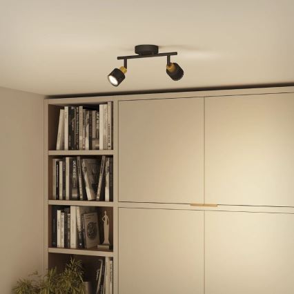 Philips - Foco NIALL 2xGU10/5W/230V negro/latón