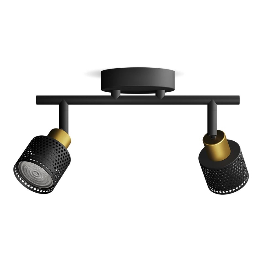 Philips - Foco NIALL 2xGU10/5W/230V negro/latón