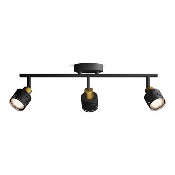 Philips - Foco NIALL 3xGU10/5W/230V negro/latón