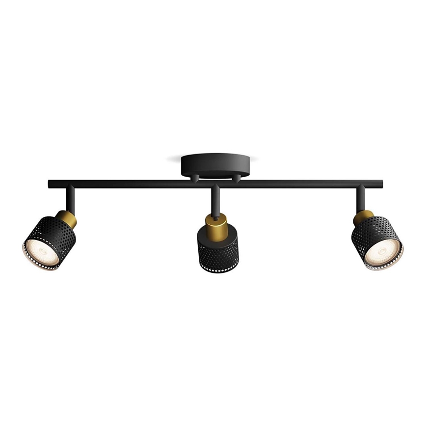Philips - Foco NIALL 3xGU10/5W/230V negro/latón