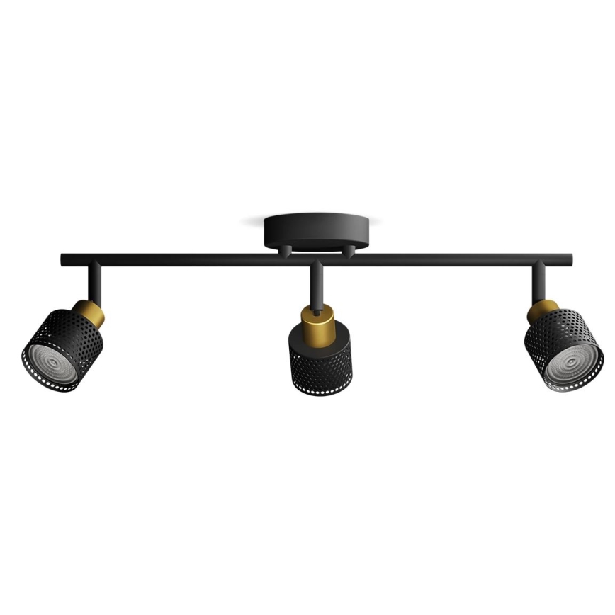 Philips - Foco NIALL 3xGU10/5W/230V negro/latón