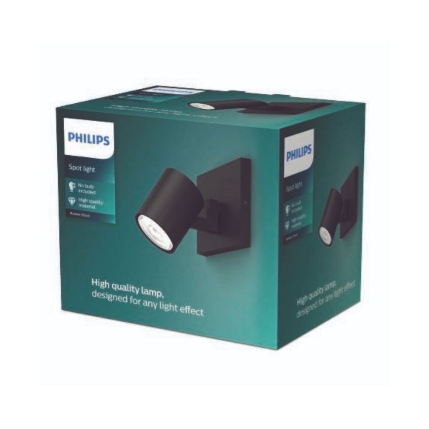 Philips - Foco RUNNER 1xGU10/20W/230V negro