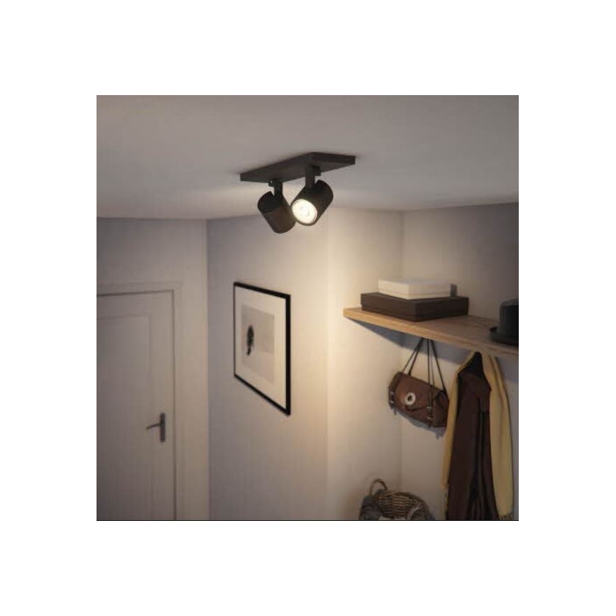 Philips - Foco RUNNER 2xGU10/20W/230V negro