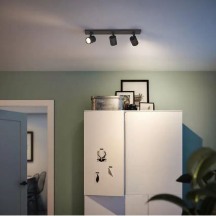 Philips - Foco RUNNER 3xGU10/20W/230V negro