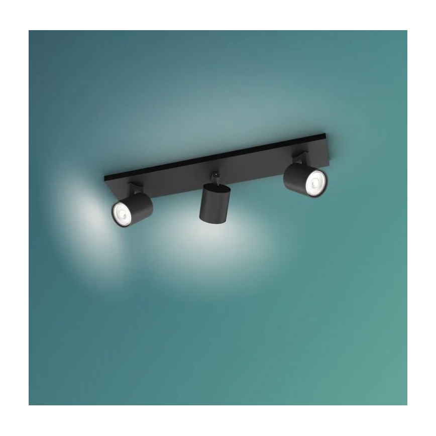 Philips - Foco RUNNER 3xGU10/20W/230V negro