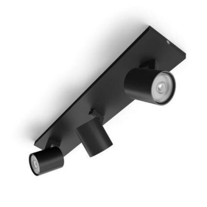 Philips - Foco RUNNER 3xGU10/20W/230V negro