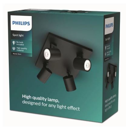 Philips - Foco 4xGU10/20W/230V negro