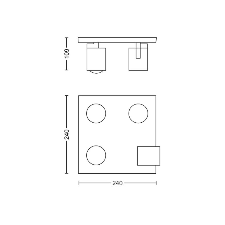 Philips - Foco 4xGU10/20W/230V negro