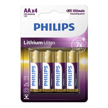 Philips FR6LB4A/10 - 4 pz. Batería de litio AA LITHIUM ULTRA 1,5V 2400mAh