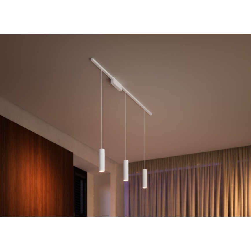 Philips - JUEGO 3x Lámpara de araña LED RGB regulable en un cable para sistema de rieles Hue PERIFO LED RGB/15,6W/230V 2000-6500K