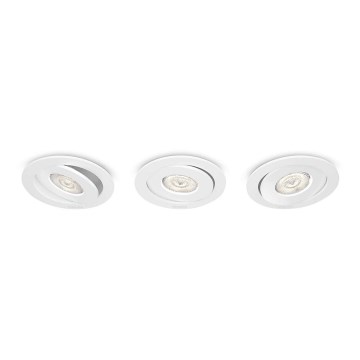 Philips - JUEGO 3x Lámpara LED empotrable regulable LED/4,5W/230V