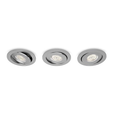 Philips - JUEGO 3x Lámpara LED empotrable regulable LED/4,5W/230V