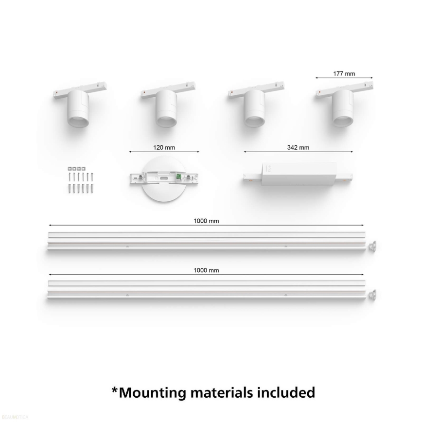 Philips - JUEGO 4xLED RGB Foco regulable para sistema de rieles Hue PERIFO LED RGB/20,8W/230V 2000-6500K