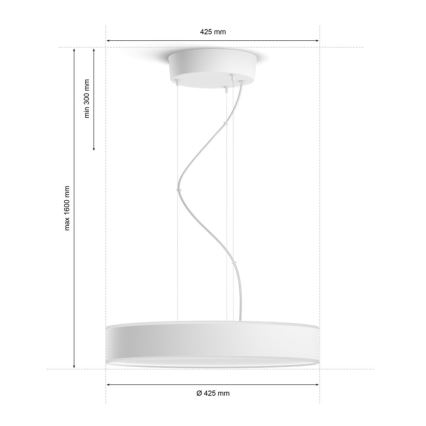 Philips - Lámpara de araña LED regulable Hue LED/33,5W/230V 2200-6500K blanco + control remoto