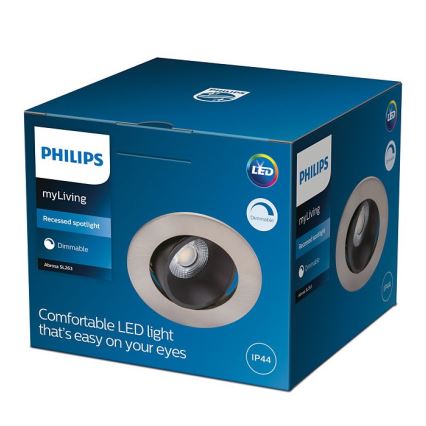 Philips - Lámpara de baño LED regulable ABROSA 1xLED/9W/230V IP44