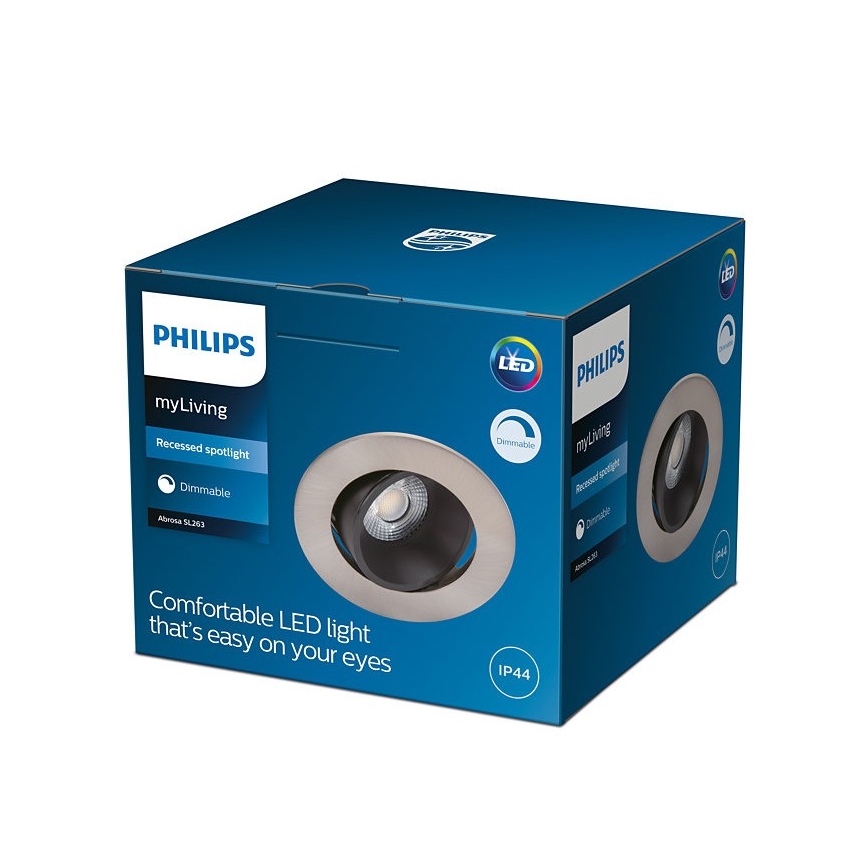 Philips - Lámpara de baño LED regulable ABROSA 1xLED/9W/230V IP44