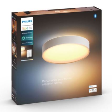 Philips - Lámpara de baño LED regulable Hue DEVERE LED/19,2W/230V IP44 381 mm de diámetro 2200-6500K + mando a distancia