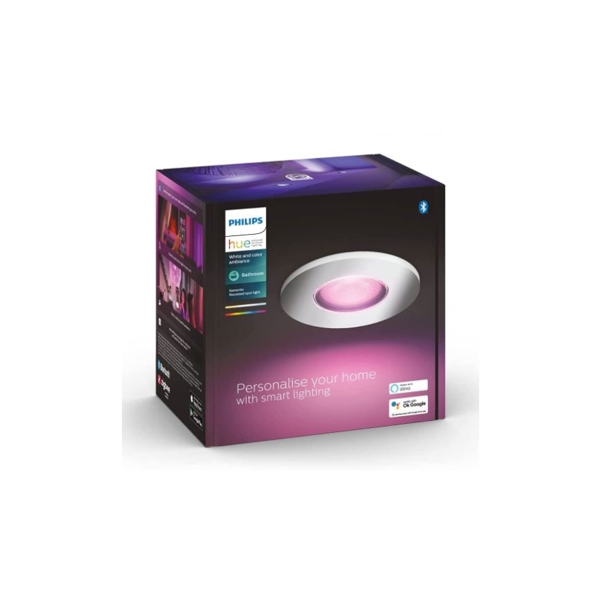 Philips - Lámpara de baño LED RGB regulable Hue XAMENTO 1xGU10/5,7W/230V IP44 2000-6500K