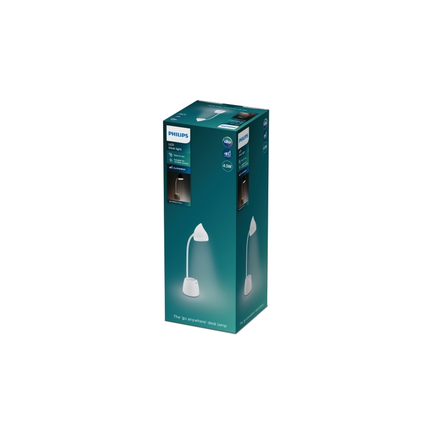 Philips - Lámpara de mesa LED táctil regulable HAT LED/4,5W/5V 3000/4000/5700K CRI 90