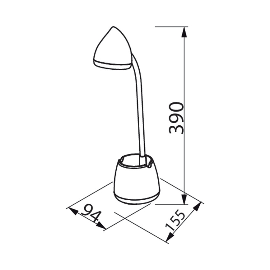 Philips - Lámpara de mesa LED táctil regulable HAT LED/4,5W/5V 3000/4000/5700K CRI 90