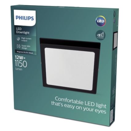 Philips - Lámpara de techo LED LED/12W/230V 2700K negro