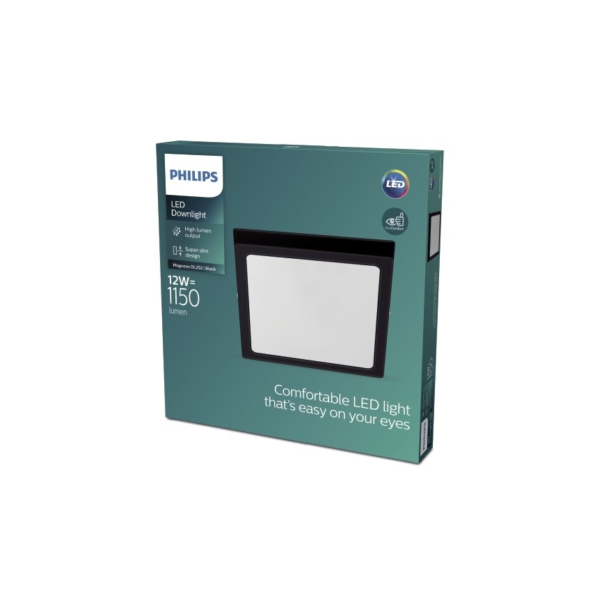 Philips - Lámpara de techo LED LED/12W/230V 2700K negro