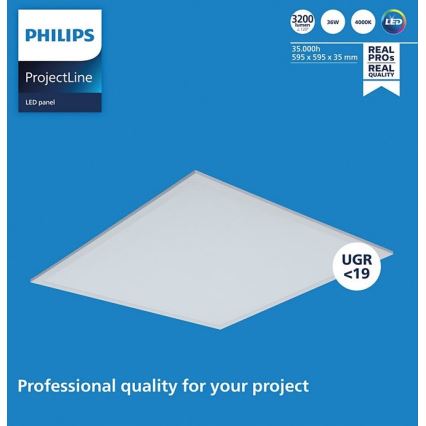 Philips - Lámpara empotrable LED PROJECTLINE LED/36W/230V 59,5x59,5 cm