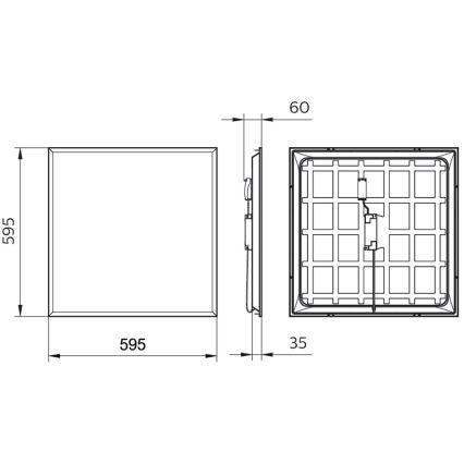 Philips - Lámpara empotrable LED PROJECTLINE LED/36W/230V 59,5x59,5 cm