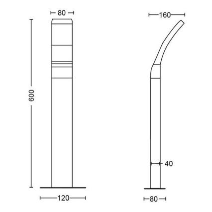 Philips - Lámpara LED de exterior LED/12W/230V 2700K 60 cm IP44