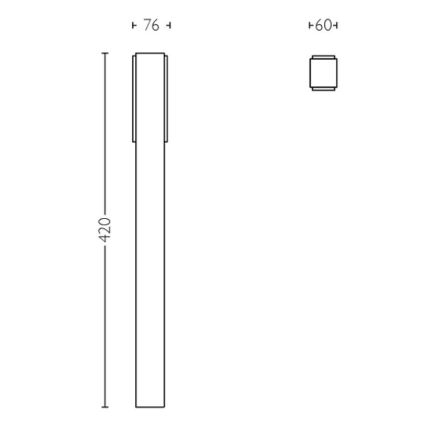 Philips - Lámpara LED de exterior STRATOSPHERE LED/3,8W/230V 42 cm 2700K IP44