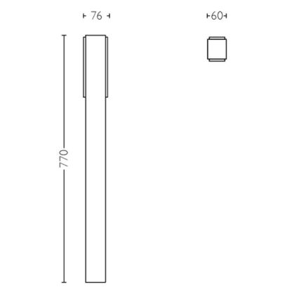 Philips - Lámpara LED de exterior STRATOSPHERE LED/3,8W/230V 77 cm 2700K IP44