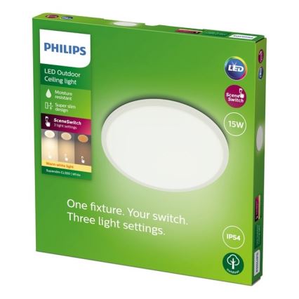 Philips - Lámpara LED exterior regulable SCENE SWITCH LED/15W/230V IP54 blanco