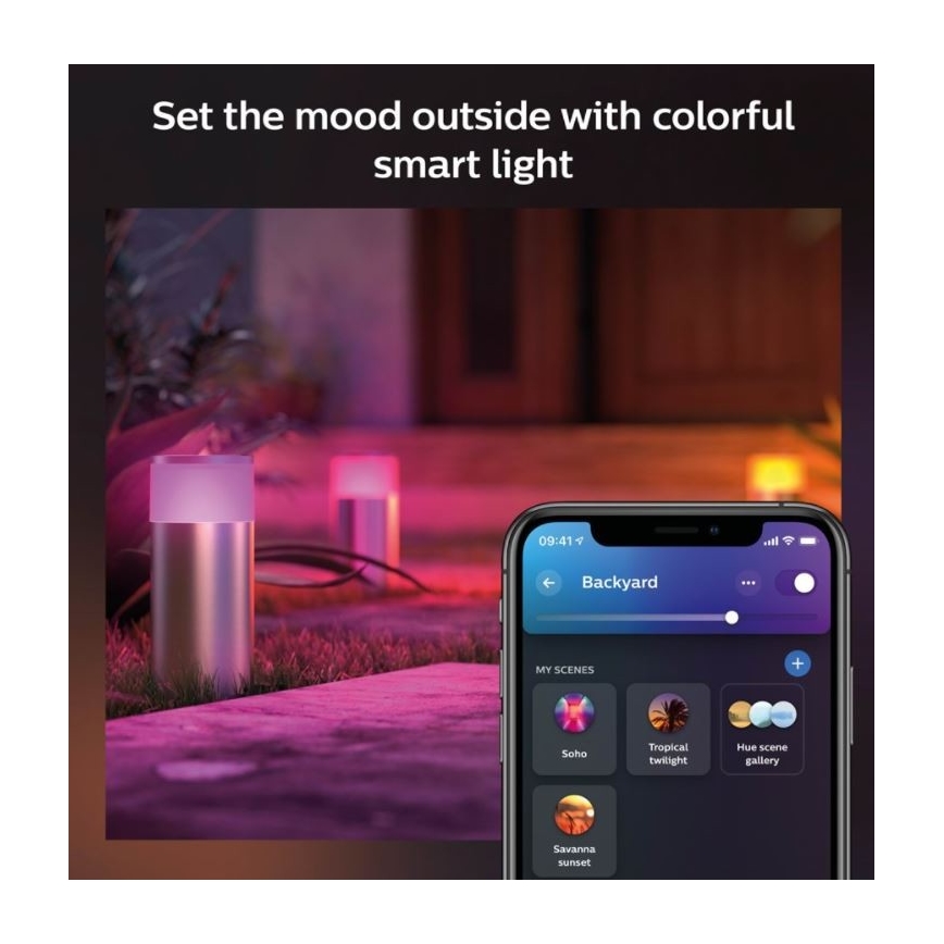 Philips - Lámpara LED RGBW regulable para exteriores Hue CALLA LED/8W/230V IP44
