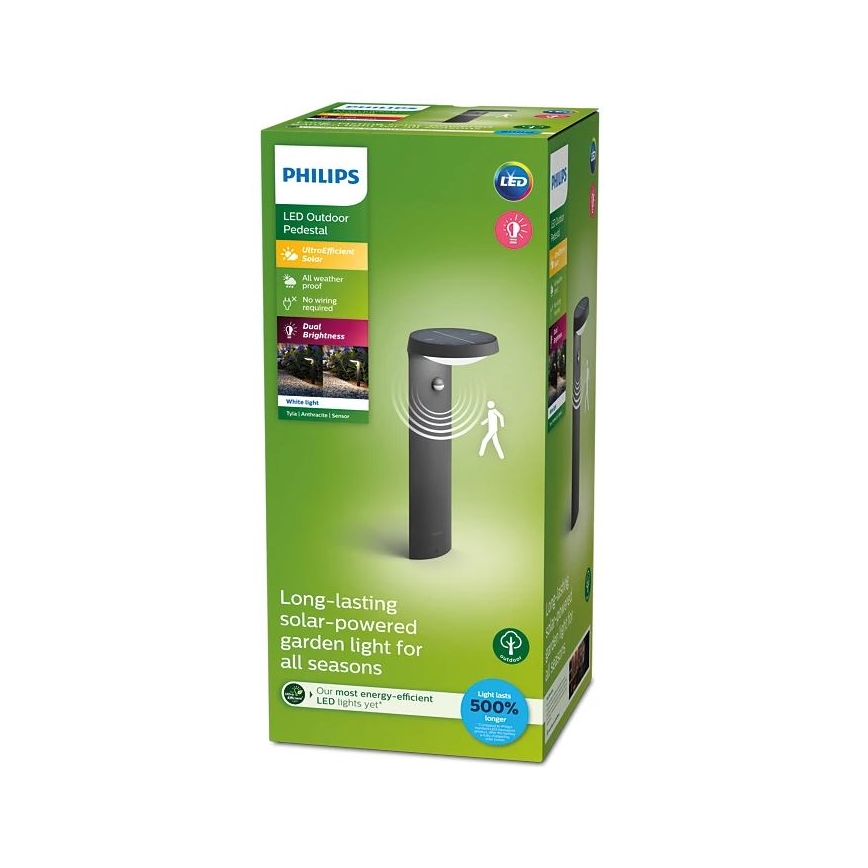 Philips - Lámpara solar LED con sensor LED/1,2W/4V 3000K IP44