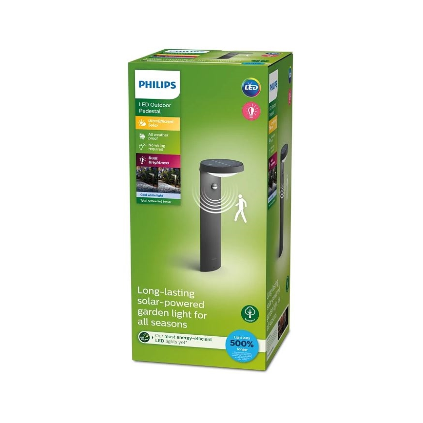 Philips - Lámpara solar LED con sensor LED/1,2W/4V 1800 mAh 4000K IP44