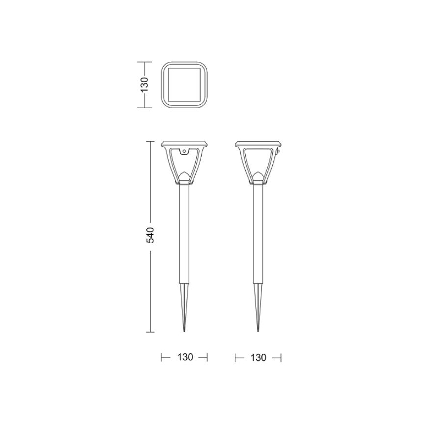 Philips - Lámpara solar LED VAPORA LED/1,5W/3,7V IP44