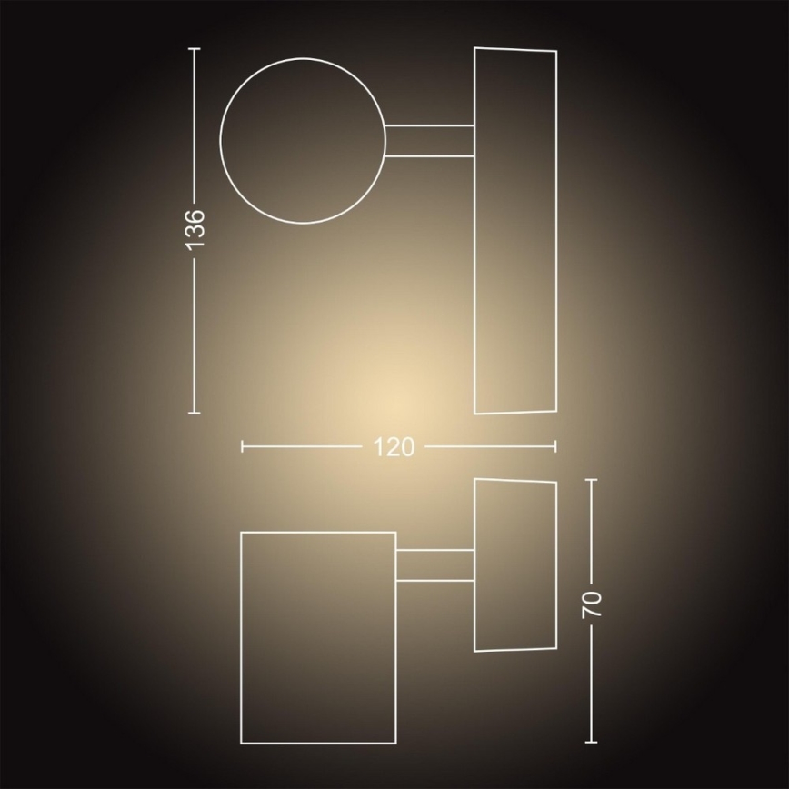 Philips - LED Aplique regulable para el baño Hue ADORE 1xGU10/5W/230V IP44 + control remoto